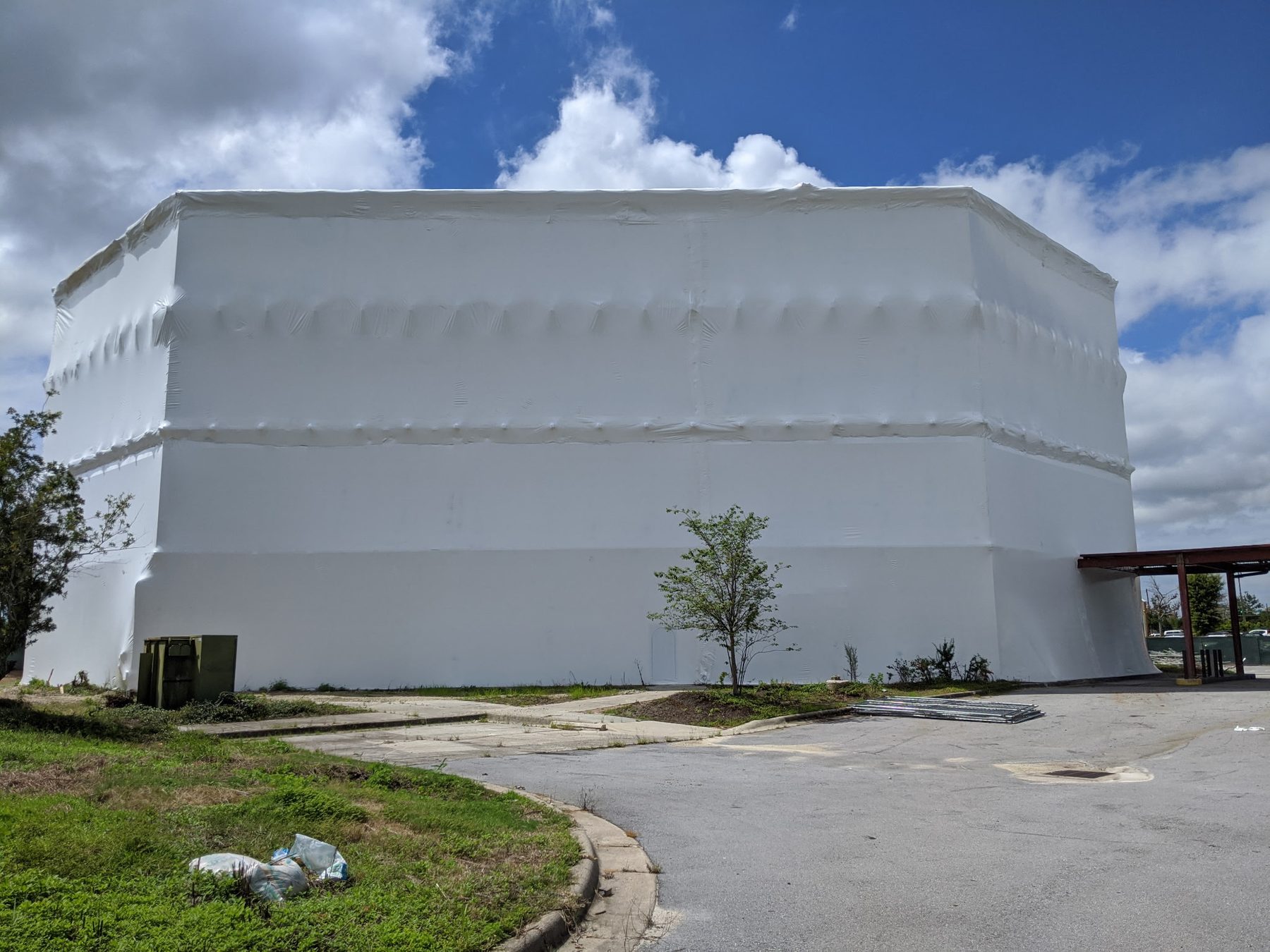 Shrink wrapped commercial building