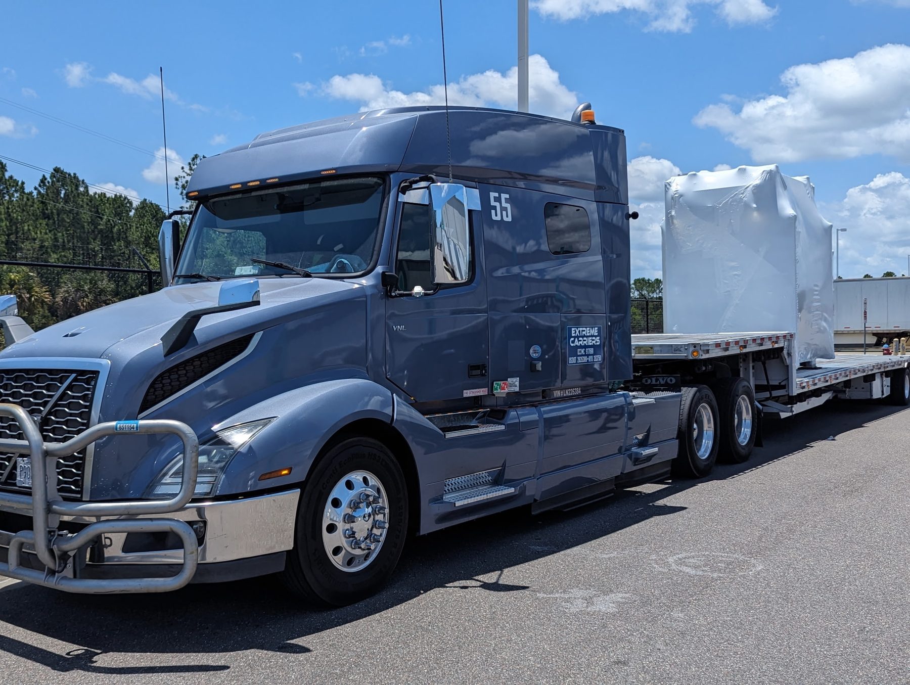 Wrapped cargo truck